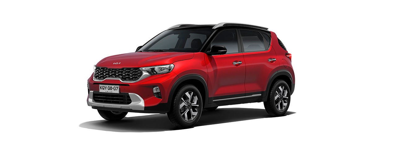 kia Sonet Rojo Rubí Techo Negro